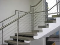 polished stainless steel handrails